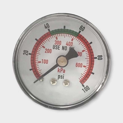 背部取付けられた圧力計50mm酸素系統のための100つのPsiの圧力計
