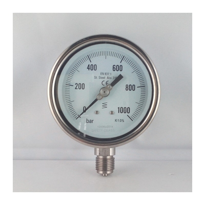 安全な油圧オイル圧力計のステンレス鋼 316/304 OEM