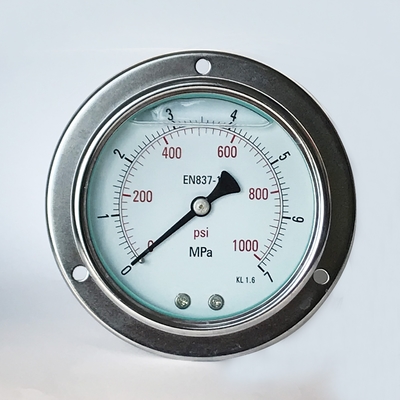 100mm 1000 psi 7 MPaのVibration-proofパネル取り付けの圧力計のシリコーン油の液体の満たされた圧力計