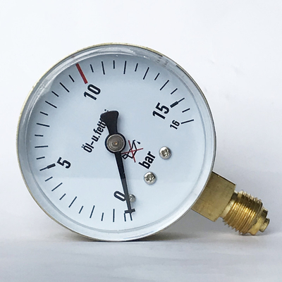 63mmの金場合16棒ポンプおよび圧縮機の圧力計の真鍮のInternalsの実用的な圧力計