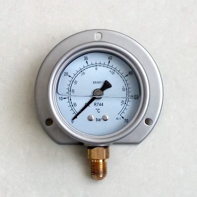 70棒63mmパネルの圧力の高まり圧力計EN 837-1の液体の満たされた圧力計