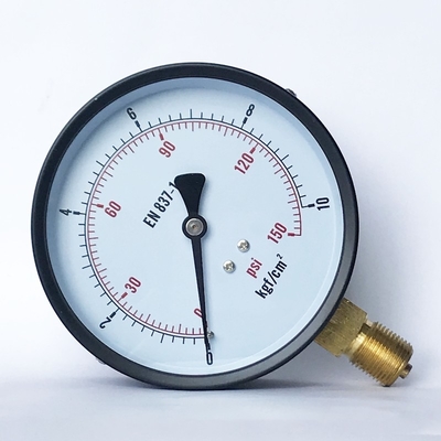 銅合金150 Psiの圧力計の最下の台紙100mmの蒸気圧力圧力計