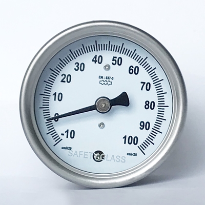 316のSSは圧力計100 CmH2Oリングふいごの圧力計の低圧のゲージを要約する