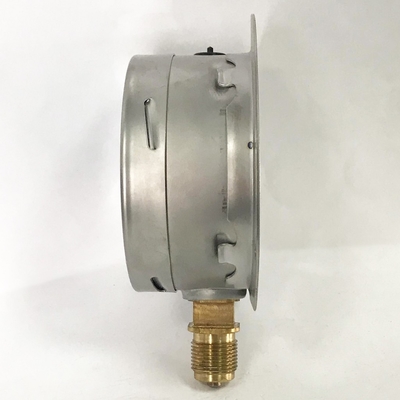 100mm 1.6 MPa Glycerinumは背部フランジのパネル取り付けの液体に満ちた圧力計で圧力計を満たした